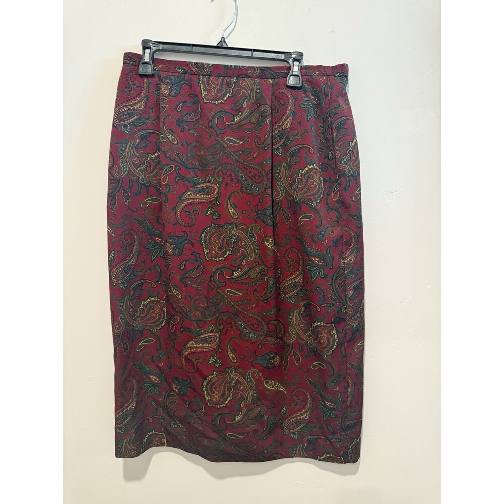 David Brooks Vintage Paisley Knee Length Skirt 14P